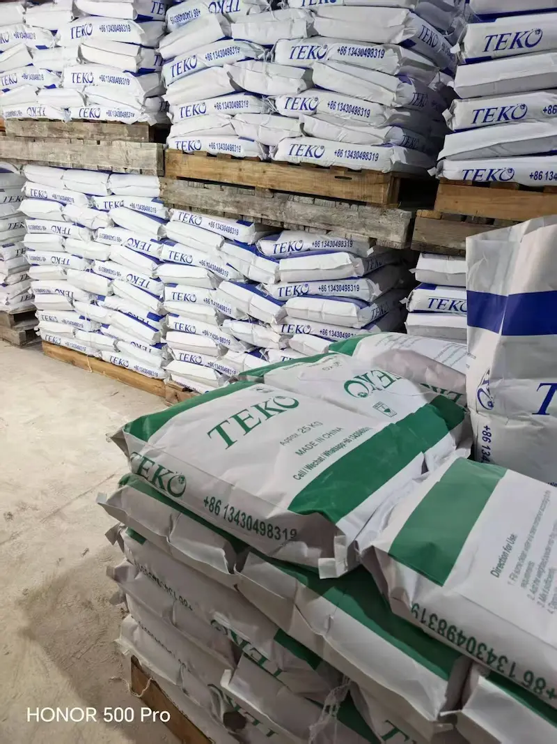 Bulk warehouse stock of Alpha Gypsum Powder on pallets for terrazzo craft factories