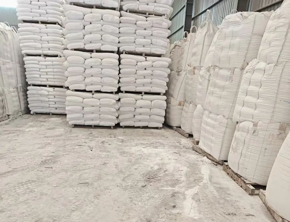 Bulk supply of ceramic plaster powder in TEKO factory warehouse